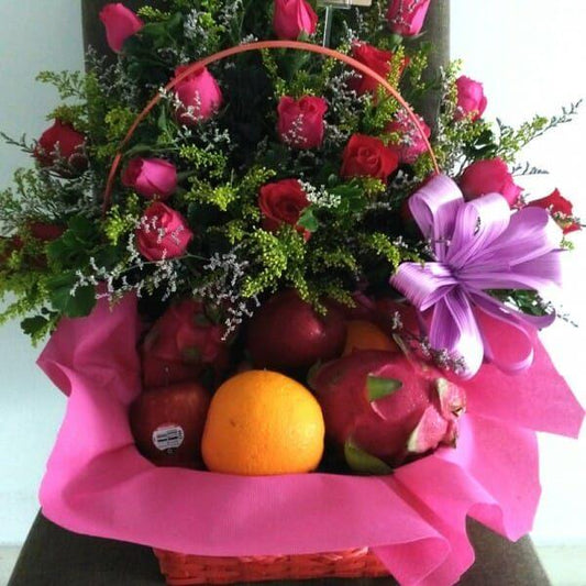 FRUITS ROSES BASKET