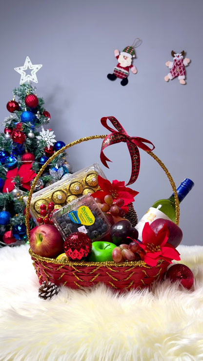 Choco Fruity Merry Basket (With Wine)